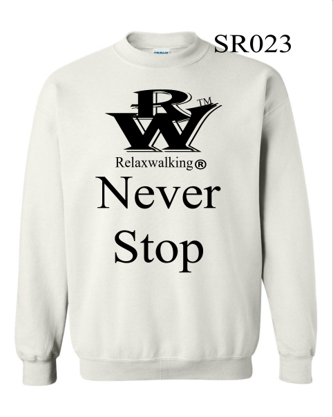 RELAXWALKING® NEVER STOP SWEATSHIRT IN WHITE