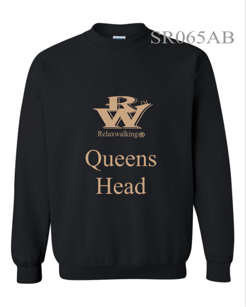 RELAXWALKING® QUEENS HEAD SWEATSHIRT IN BLACK